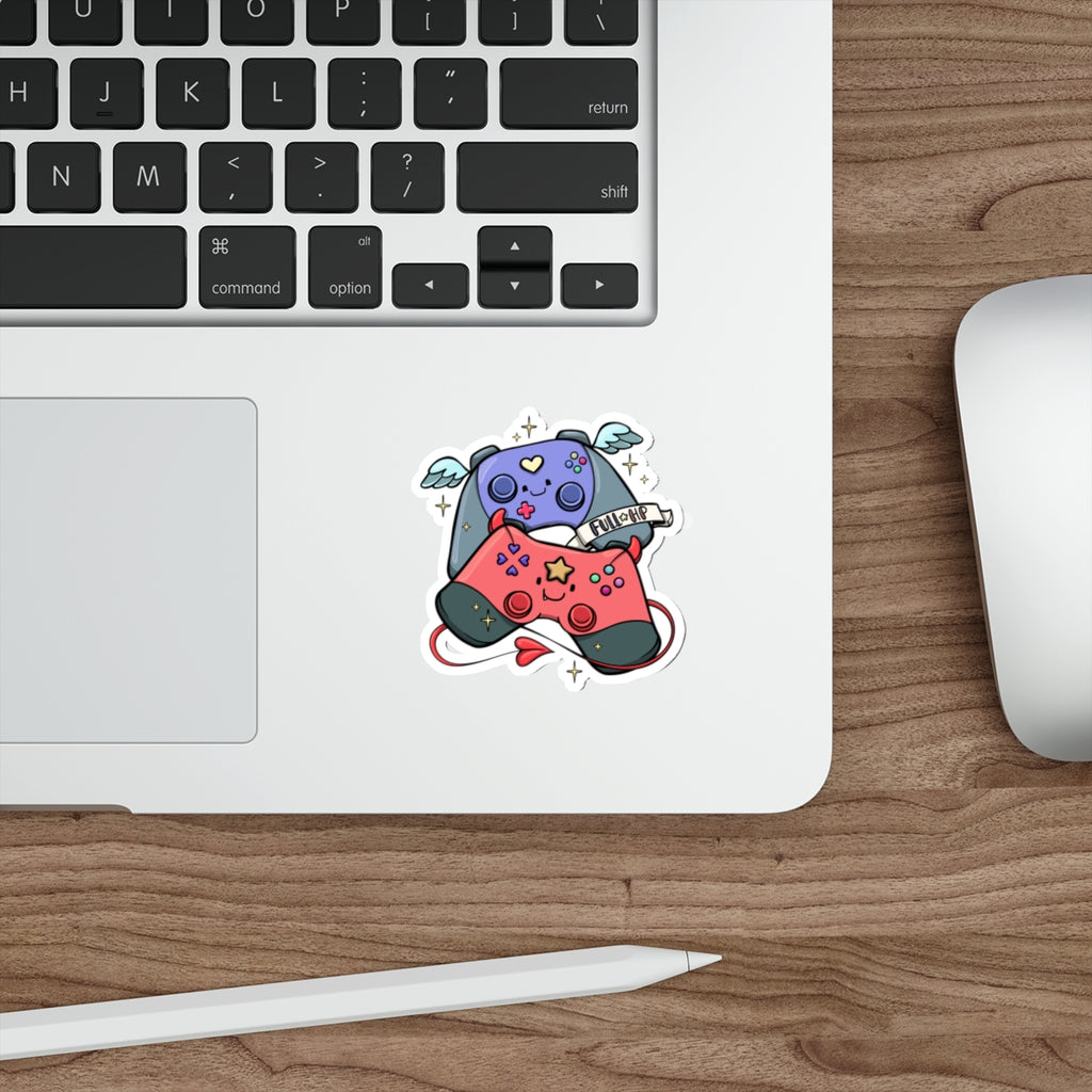 Cute Kawaii Game Controller Sticker – Pink & Purple Joypad Decal