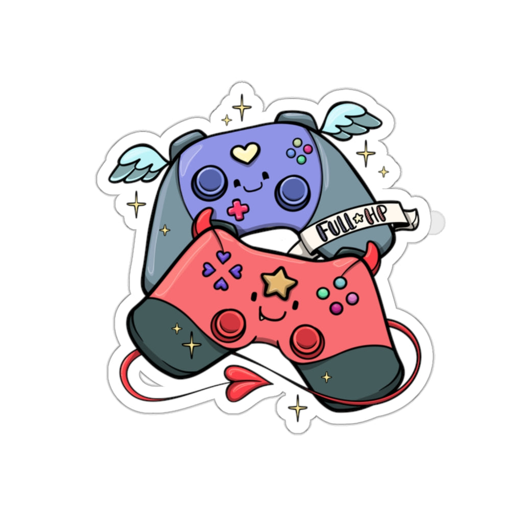Cute Kawaii Game Controller Sticker – Pink & Purple Joypad Decal