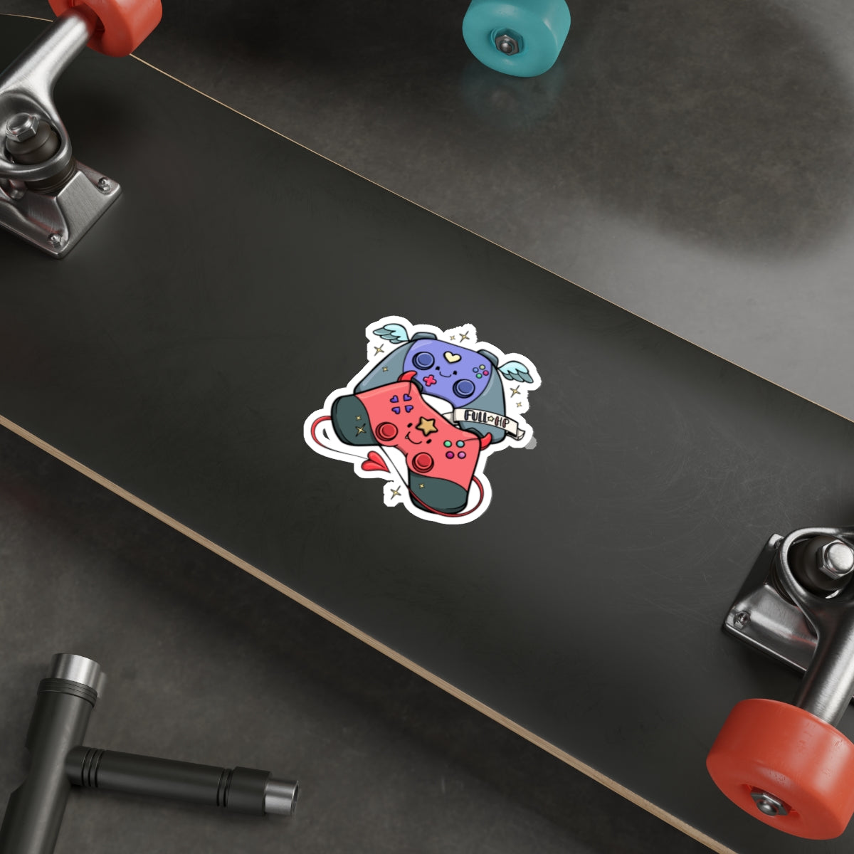 Cute Kawaii Game Controller Sticker – Pink & Purple Joypad Decal