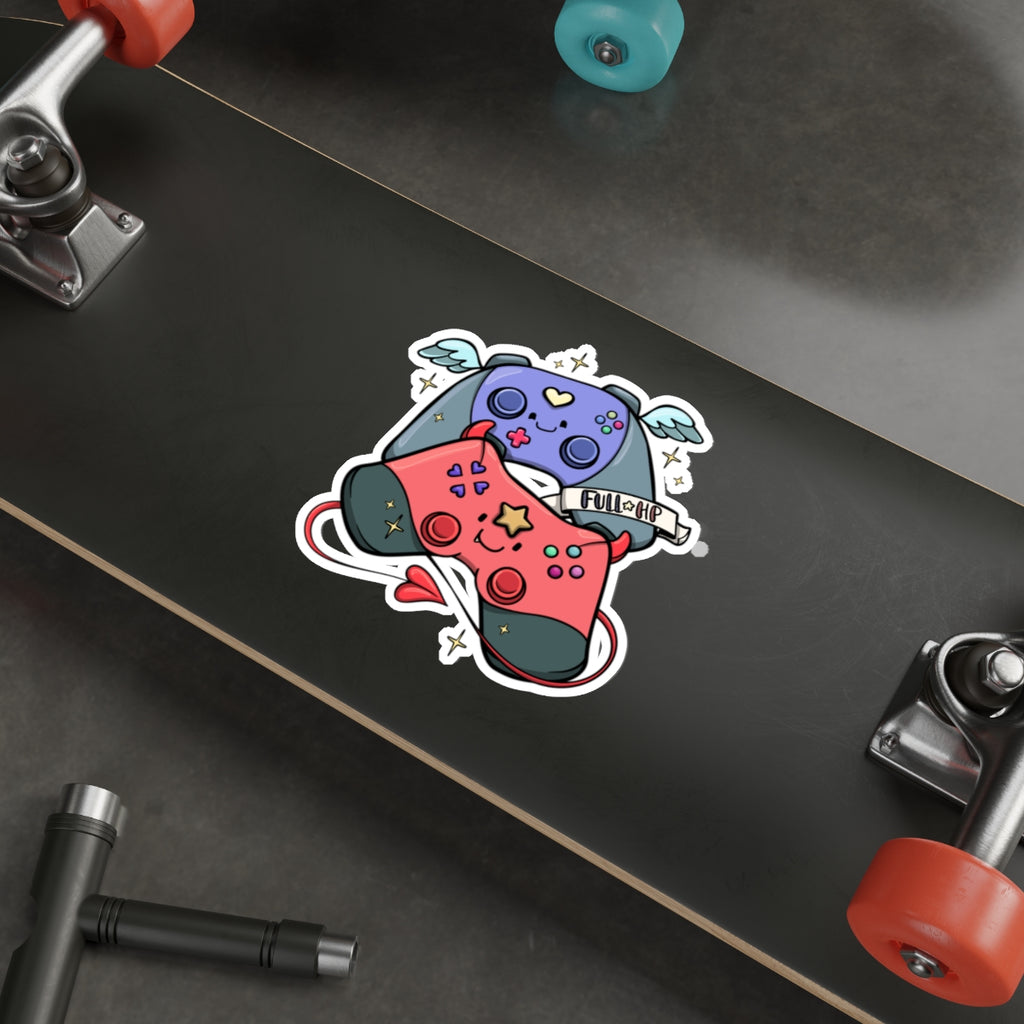 Cute Kawaii Game Controller Sticker – Pink & Purple Joypad Decal