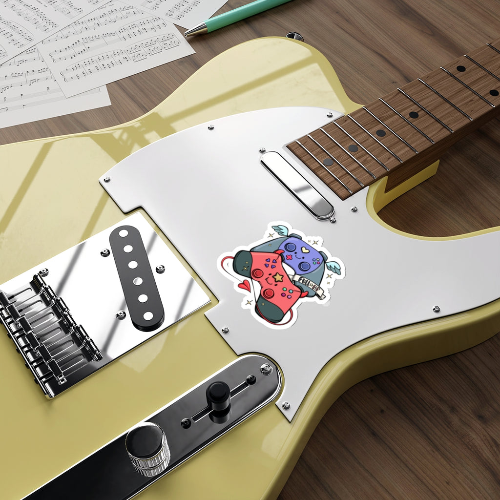 Cute Kawaii Game Controller Sticker – Pink & Purple Joypad Decal