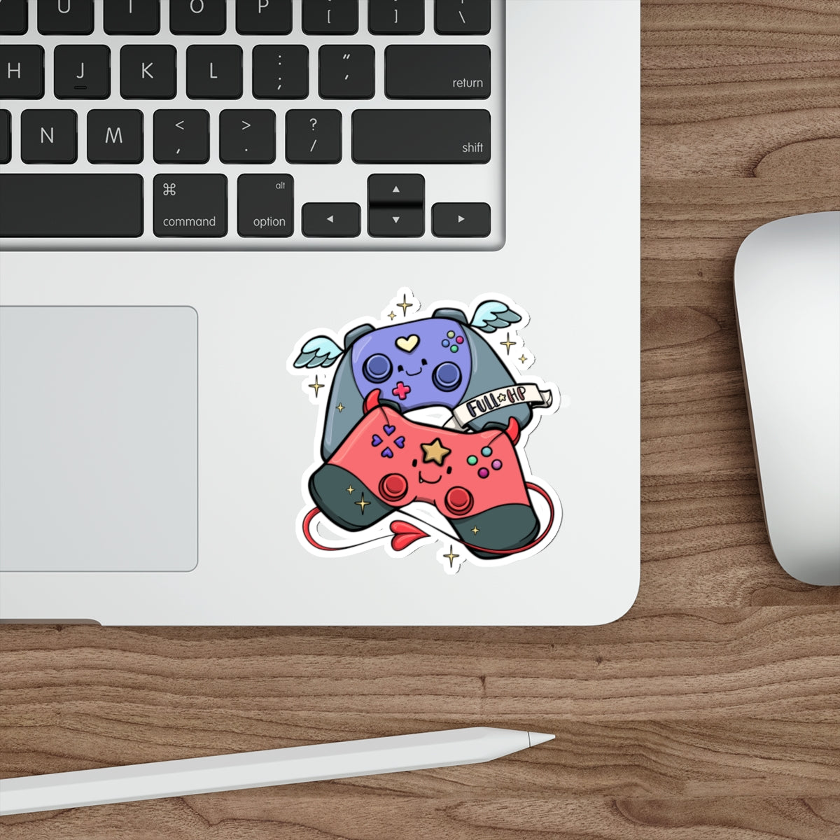 Cute Kawaii Game Controller Sticker – Pink & Purple Joypad Decal